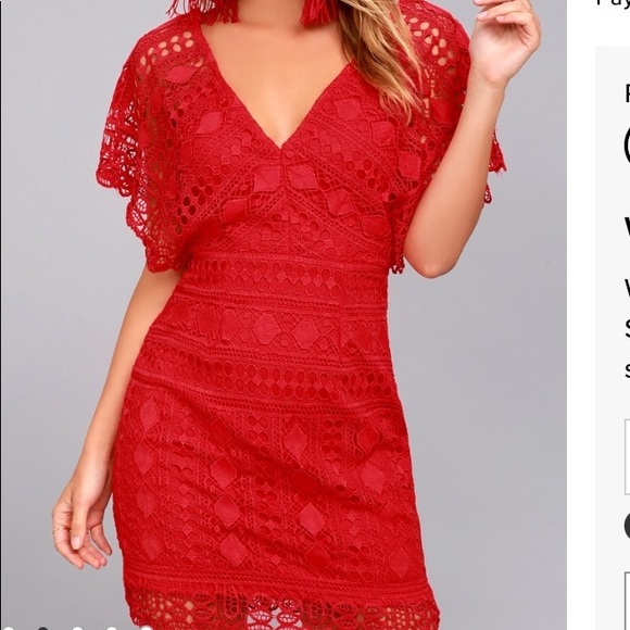 Lulus first kiss red lace dress size XS - Picture 2 of 11